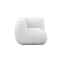 Arezza Stone White Contract-Grade Basketweave Chenille Corner Chair