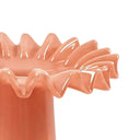Ruff Ruffled Salmon Glass Vase by TOV Furniture, view 2