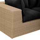 Cali 120" Black Performance Fabric & Wicker Outdoor Sofa by TOV Furniture, view 10