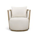 Paolo Cream Upcycled Basketweave Fabric Outdoor Accent Chair by TOV Furniture, view 2