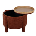 Bellamy Railroad Chenille Storage Stool With Reversible Tray Top by TOV Furniture, view 13