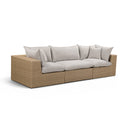 Cali 120" Grey Performance Fabric & Wicker Outdoor Sofa by TOV Furniture, view 8