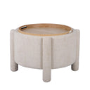 Bellamy Railroad Chenille Storage Stool With Reversible Tray Top by TOV Furniture, view 3