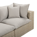 Cali 120" Grey Performance Fabric & Wicker Outdoor Sofa by TOV Furniture, view 5