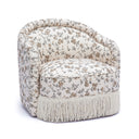 Pamela Natural Floral Print Tasseled Lounge Accent Chair by TOV Furniture