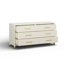 Dani 62" Cream Faux Shagreen 6-Drawer Dresser