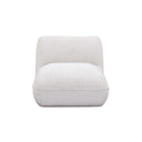 Arezza Stone White Contract-Grade Basketweave Chenille Armless Chair