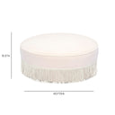 Tassy Tasseled Round Ottoman by TOV Furniture, view 6