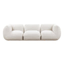 Arezza 115" Stone White Contract-Grade Basketweave Chenille Modular Sofa