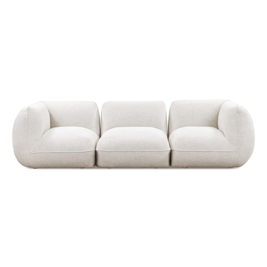 Arezza 115" Stone White Contract-Grade Basketweave Chenille Modular Sofa by TOV Furniture