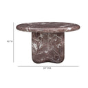 Juju Red Levanto Faux Marble Indoor/Outdoor Round Coffee Table (24"-32") by TOV Furniture, view 5