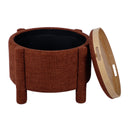 Bellamy Railroad Chenille Storage Stool With Reversible Tray Top by TOV Furniture, view 14