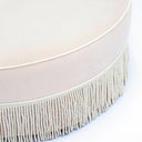 Tassy Tasseled Round Ottoman by TOV Furniture, view 4