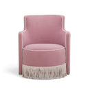 Passe Tasseled Velvet Swivel Accent Chair by TOV Furniture, view 2