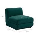 Perry Deep Green Modular Armless Chair by TOV Furniture, view 6