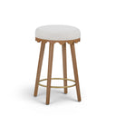 Oodle Cream Performance Vegan Mohair Light Walnut Counter Stool