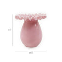 Ruff Ruffled Pink Glass Vase by TOV Furniture, view 3