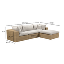Cali 4-Piece Grey Performance Fabric & Wicker Outdoor Sectional by TOV Furniture, view 17