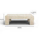 Roxanne 46" Faux Travertine Indoor/Outdoor Concrete Coffee Table