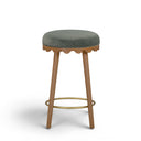 Oodle Green Performance Vegan Mohair Light Walnut Counter Stool
