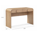 Moonrise 48" Natural Ash 2-Drawer Desk by TOV Furniture, view 9