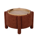 Bellamy Railroad Chenille Storage Stool With Reversible Tray Top by TOV Furniture, view 11
