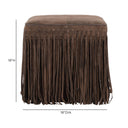Daphne Square Suede Fringe Ottoman by TOV Furniture, view 17