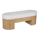 Poppi 49" Cream Performance Fabric Storage Bench by TOV Furniture