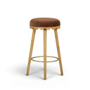 Oodle Bronze Performance Vegan Mohair Natural Bar Stool