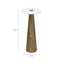 Clement Antique Brass Side Table with White Marble by TOV Furniture, view 8