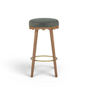 Oodle Green Performance Vegan Mohair Light Walnut Bar Stool