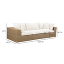 Cali 120" Cream Performance Fabric & Wicker Outdoor Sofa by TOV Furniture, view 6