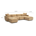 Perry 6-Piece Tan Modular U-Sectional by TOV Furniture, view 6