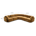 Travie 5-Piece Honey Modular Large L-Sectional by TOV Furniture, view 5