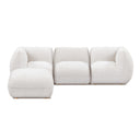Arezza 4-Piece Stone White Contract-Grade Basketweave Chenille Modular Sectional