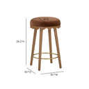 Oodle Bronze Performance Vegan Mohair Light Walnut Counter Stool