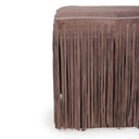 Daphne Square Suede Fringe Ottoman by TOV Furniture, view 5