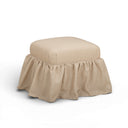 Gertrude Yellow Gingham Performance Linen Skirted Ottoman