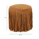 Daphne Round Suede Fringe Ottoman by TOV Furniture, view 6