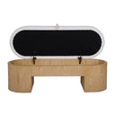 Poppi 49" Cream Performance Fabric Storage Bench by TOV Furniture, view 4