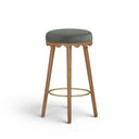 Oodle Green Performance Vegan Mohair Light Walnut Bar Stool