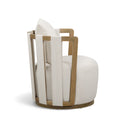 Paolo Cream Upcycled Basketweave Fabric Outdoor Accent Chair by TOV Furniture, view 3