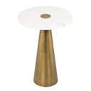 Clement Antique Brass Side Table with White Marble by TOV Furniture, view 2