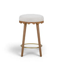 Oodle Cream Performance Vegan Mohair Light Walnut Counter Stool