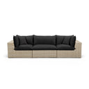 Cali 120" Black Performance Fabric & Wicker Outdoor Sofa by TOV Furniture
