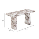 Janice 61" Faux Breccia Marble Console Desk by TOV Furniture, view 7