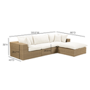 Cali 4-Piece Cream Performance Fabric & Wicker Outdoor Sectional by TOV Furniture, view 10