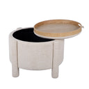 Bellamy Railroad Chenille Storage Stool With Reversible Tray Top by TOV Furniture, view 5