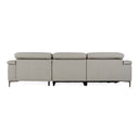 Meidas - Modern Light Grey Leather Sectional Sofa + 2 Recliners - Right Facing Chaise