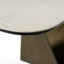 Melanie - Modern White Ceramic & Brushed Brown Dining Table